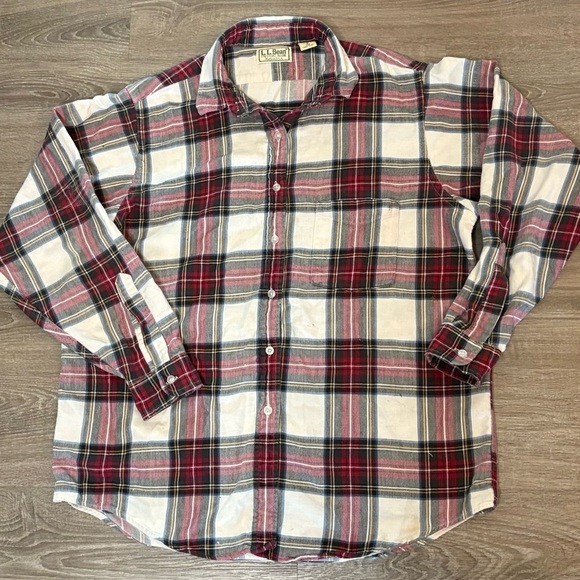 L.L. Bean Tops - Vintage L.L.Bean Plaid Flannel Shirt Made in USA Size 12​​